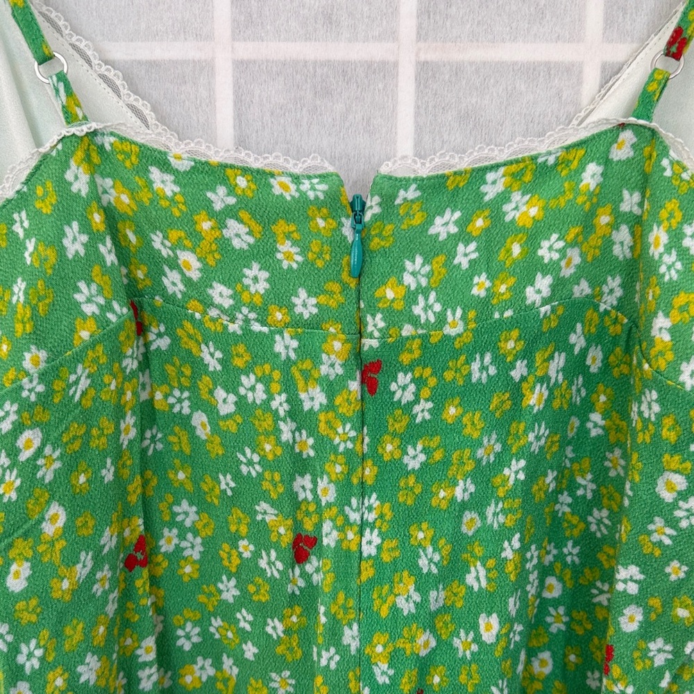 Aritzia Sunday Best Floral Green Floral Mini Dress Size 2 - Picture 5 of 6